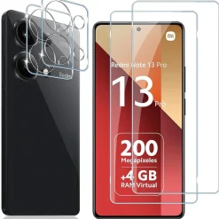 Xiaomi Redmi Note 13 Pro 4G - 9H Displayschutzfolie 2x Display & Kamera