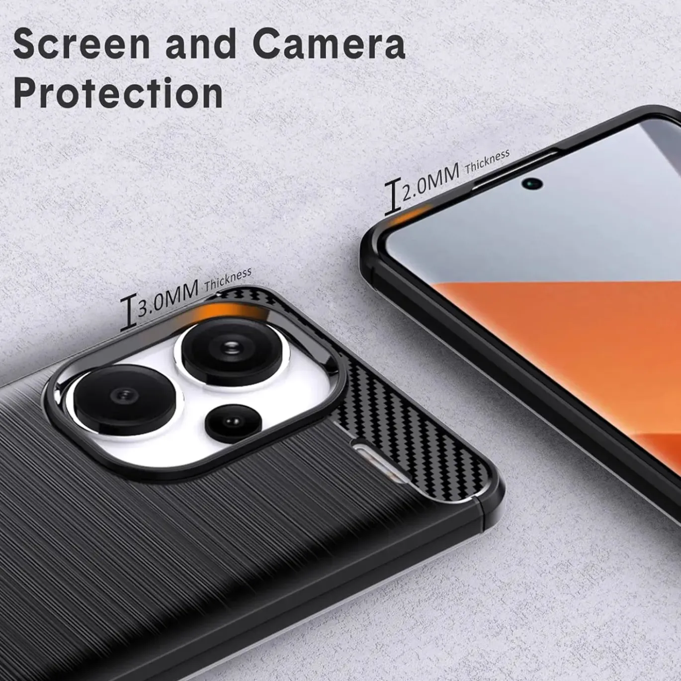 Xiaomi Redmi Note 13 Pro+ 5G - Carbon Case Hülle, stoßfest