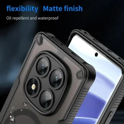 Xiaomi Redmi Note 14 Pro+ 5G - Stoßfestes MagSafe Case in Schwarz mit halbtransparenter Rückseite