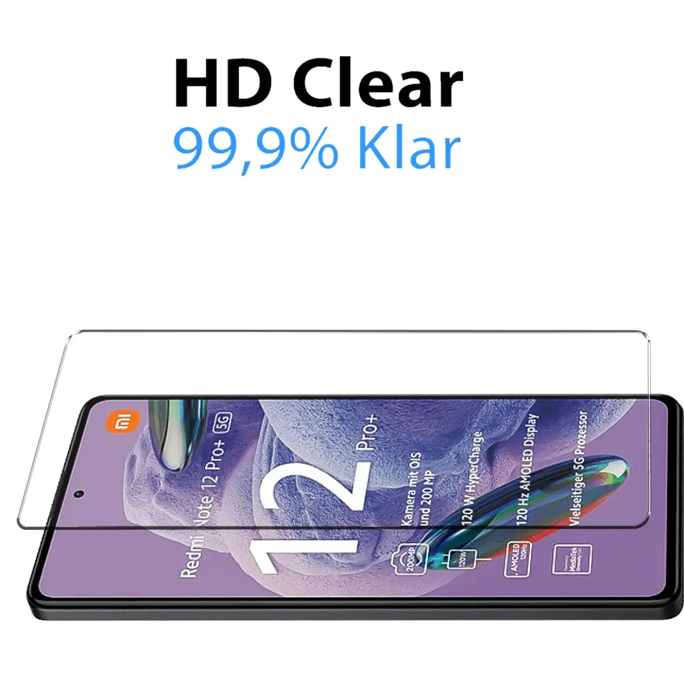 Xiaomi Redmi Note 12 Pro Plus 5G - 9H Displayschutzfolie 2x Display & Kamera