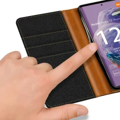 Xiaomi Redmi Note 12 Pro Plus 5G - Jeanslook Klapphülle mit Kartenfach