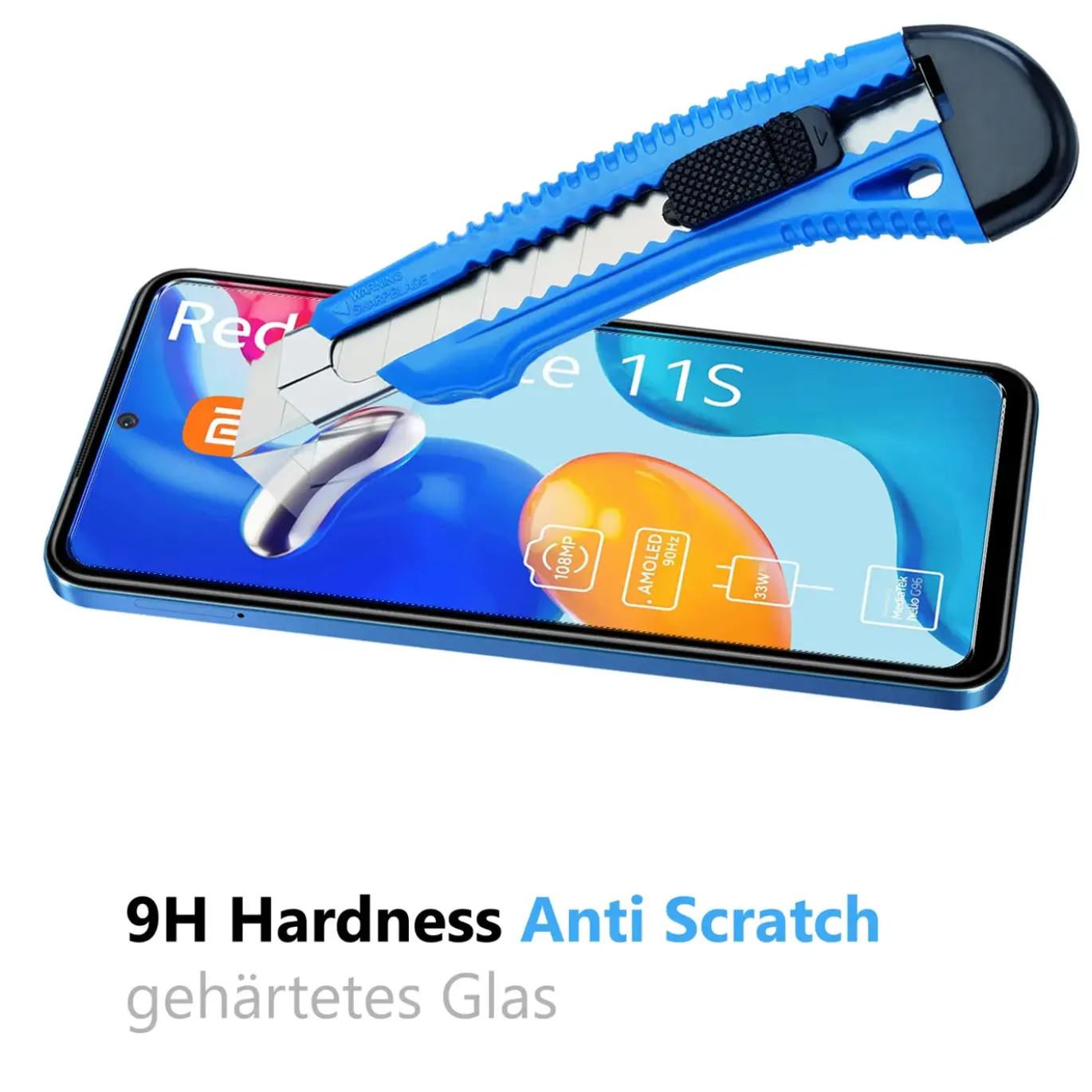 Xiaomi Redmi Note 11S - 9H Displayschutzfolie 2x Display & Kamera
