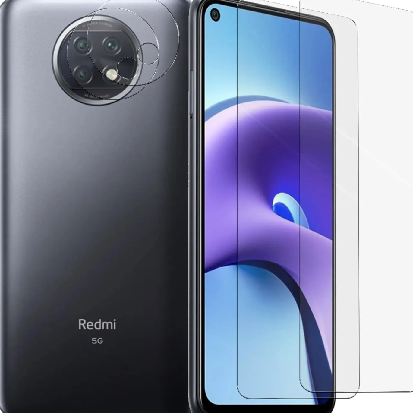 Xiaomi Redmi Note 9T - 9H Displayschutzfolie 2x Display & Kamera