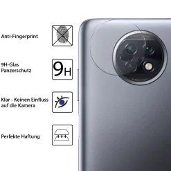 Xiaomi Redmi Note 9T - 9H Displayschutzfolie 2x Display & Kamera
