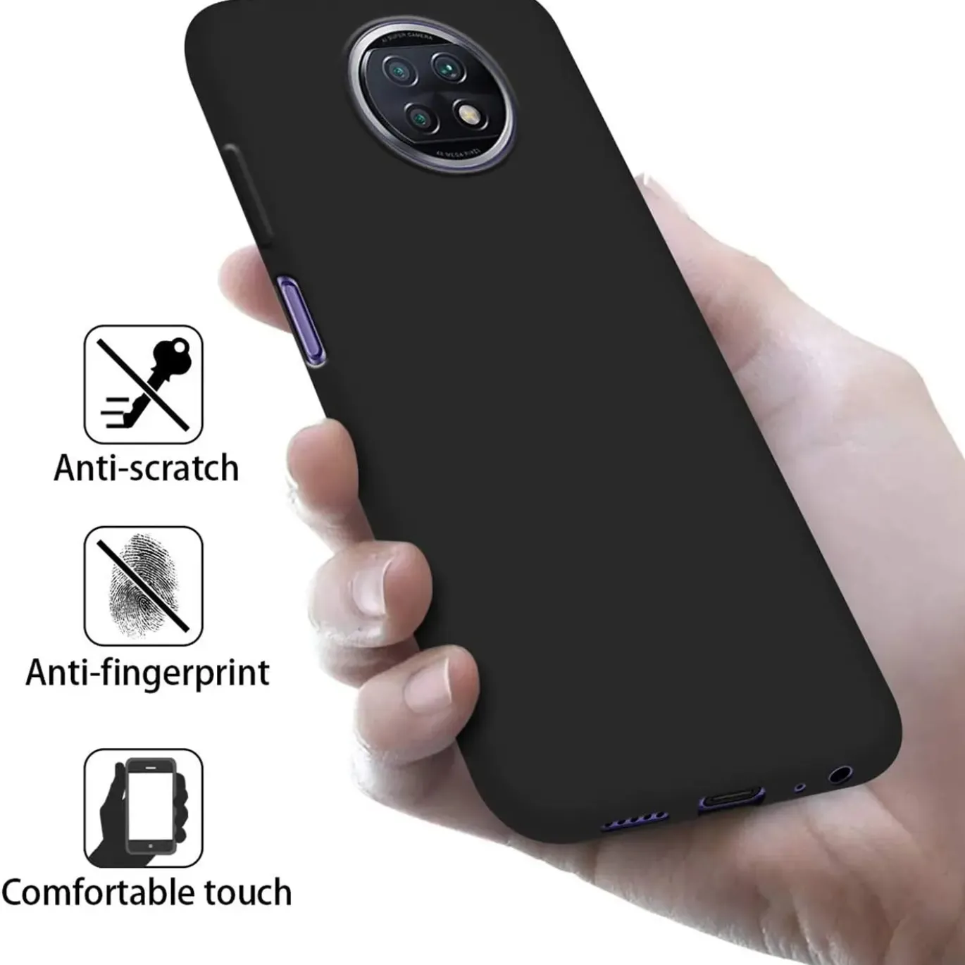 Xiaomi Redmi Note 9T - Slim Silikon Backcover Schwarz