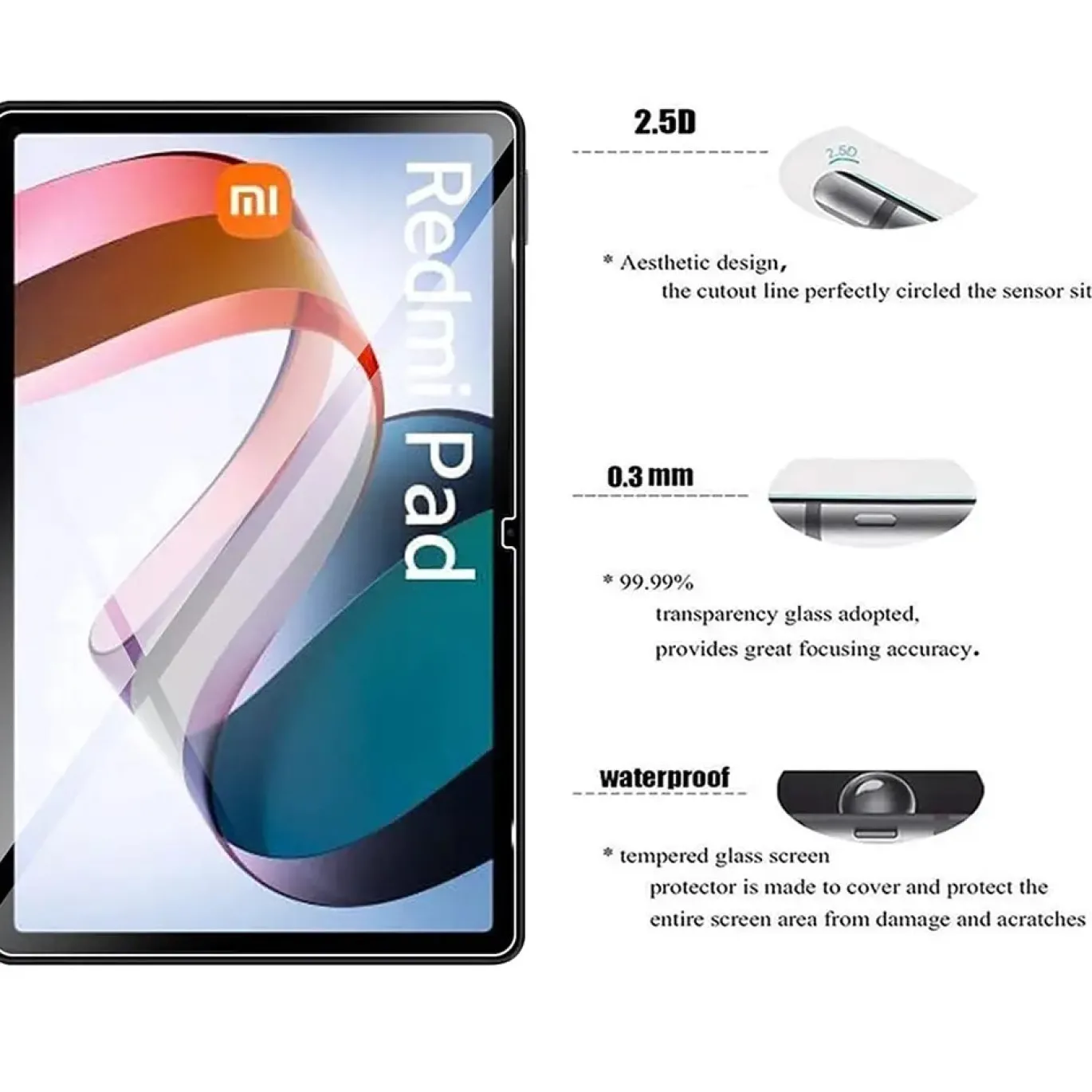 Xiaomi Redmi Pad - Schutzglas gehärtet für Display