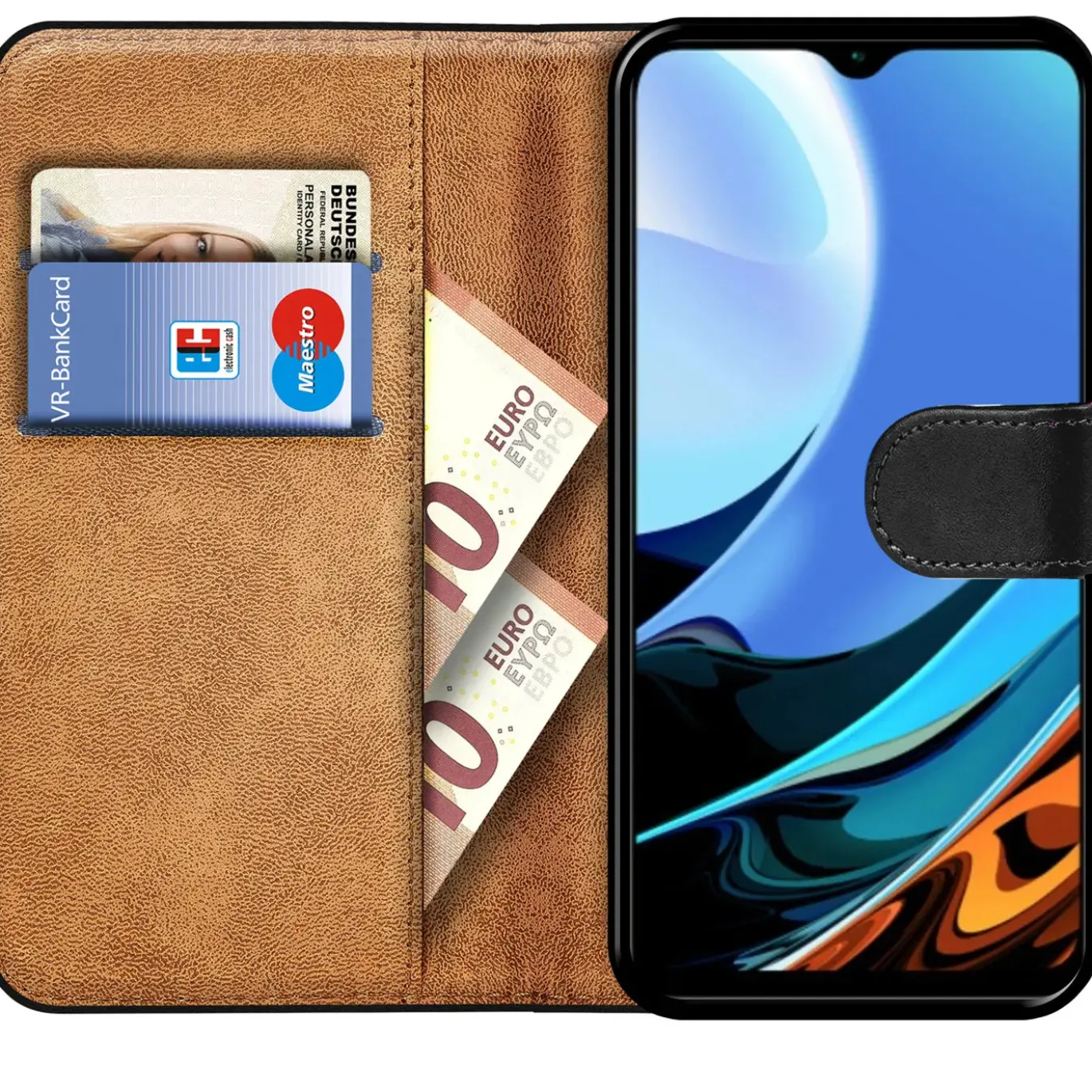 Xiaomi Redmi 9T - Klapphülle mit Kartenfächern