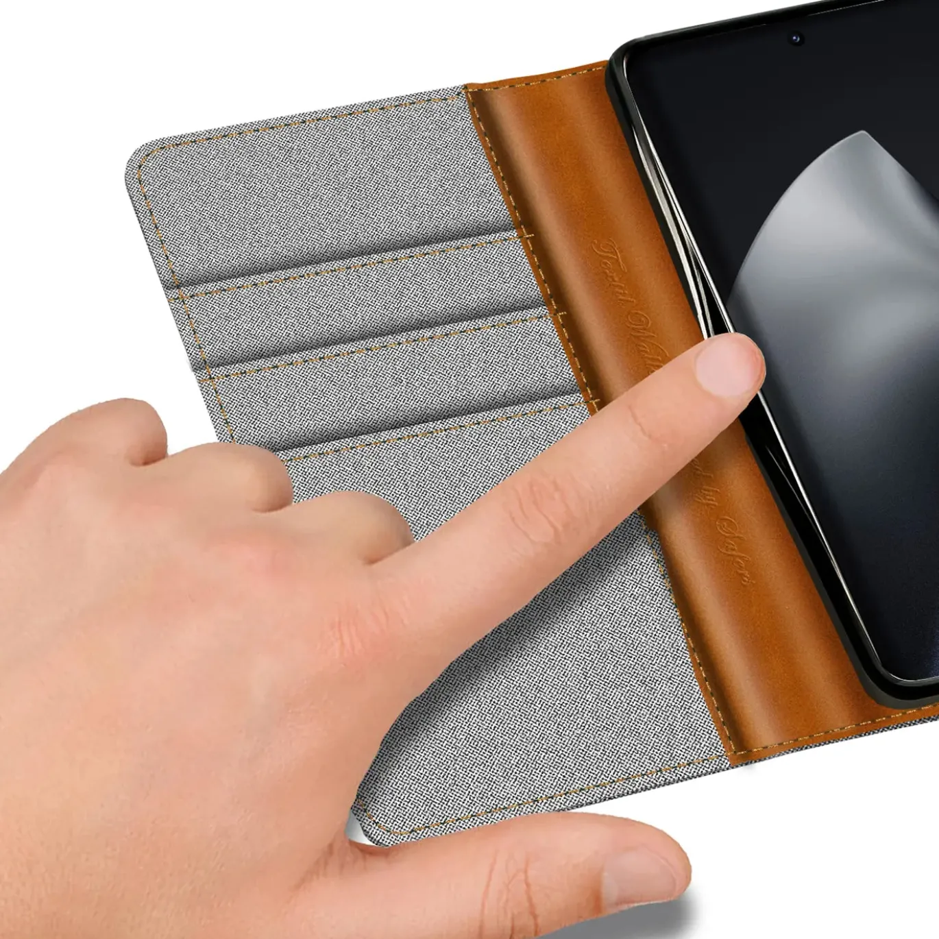 Xiaomi 15T - Jeanslook Klapphülle mit Kartenfach