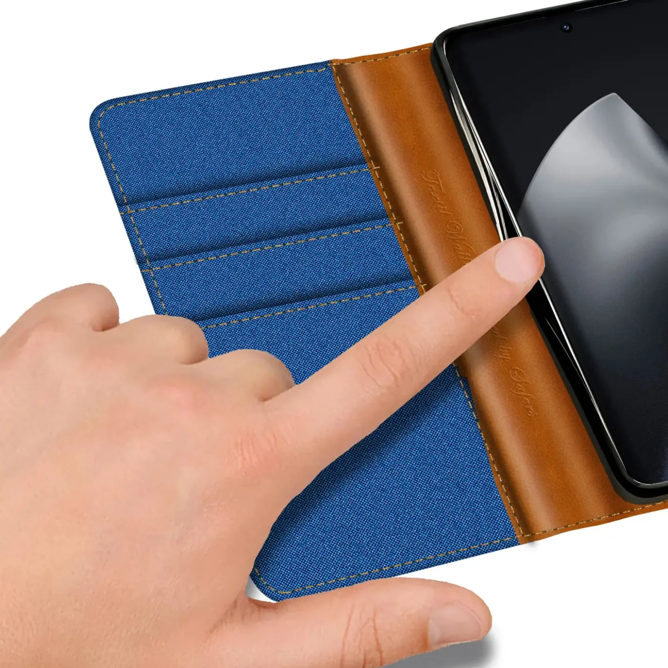 Xiaomi 15T - Jeanslook Klapphülle mit Kartenfach
