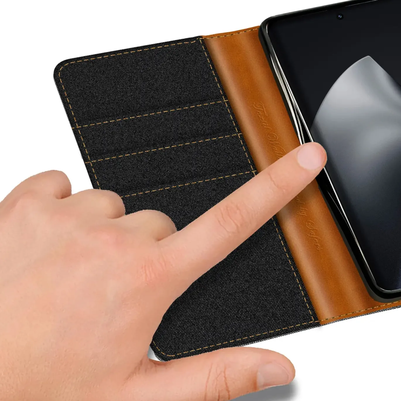 Xiaomi 15T - Jeanslook Klapphülle mit Kartenfach