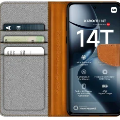 Xiaomi 14T - Jeanslook Klapphülle mit Kartenfach