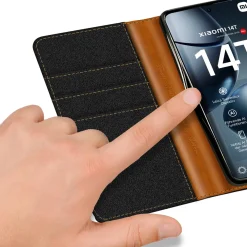 Xiaomi 14T - Jeanslook Klapphülle mit Kartenfach