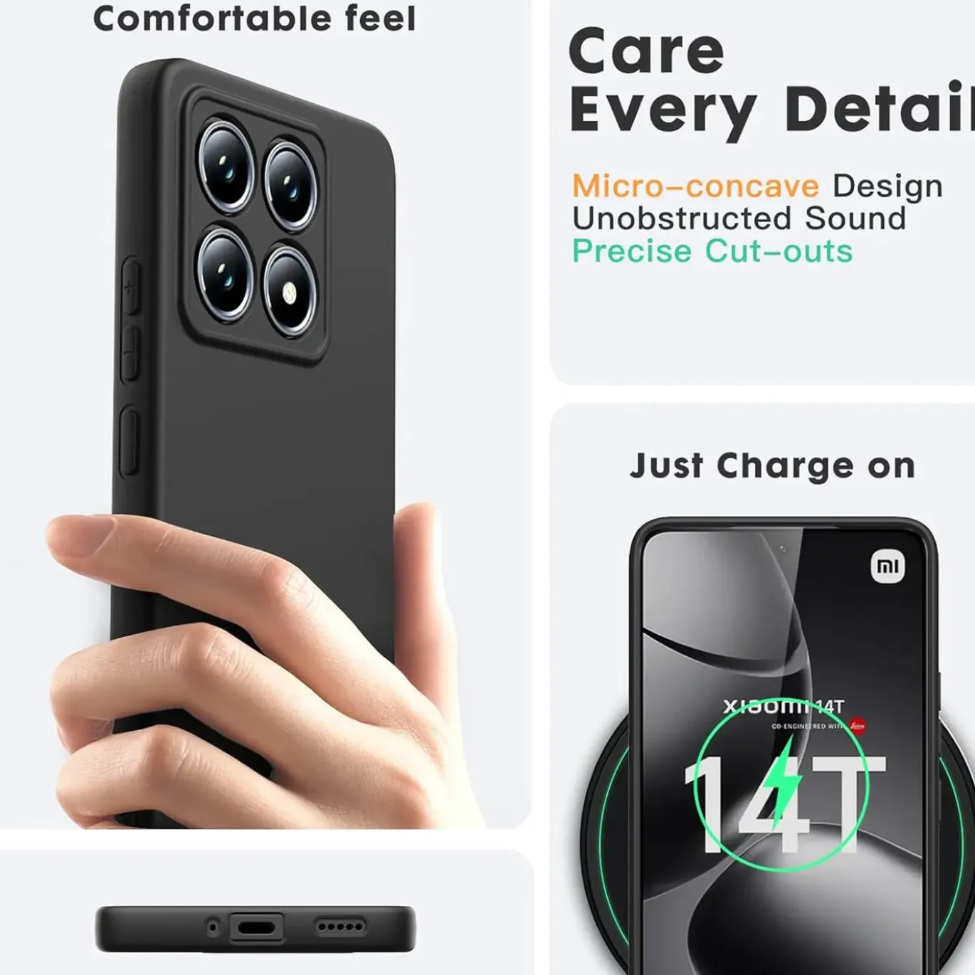 Xiaomi 14T - Slim Silikon Backcover Schwarz