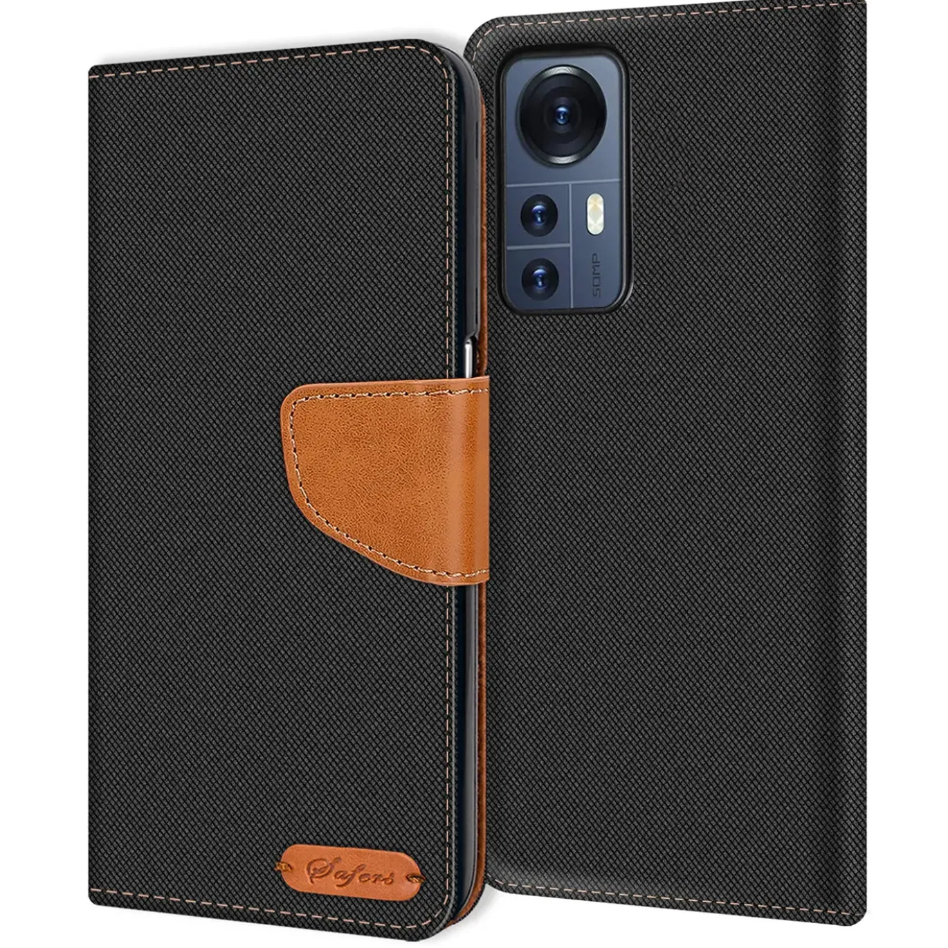 Xiaomi 12T / 12T Pro - Jeanslook Klapphülle mit Kartenfach