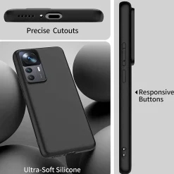 Xiaomi 12T / 12T Pro - Slim Silikon Backcover Schwarz