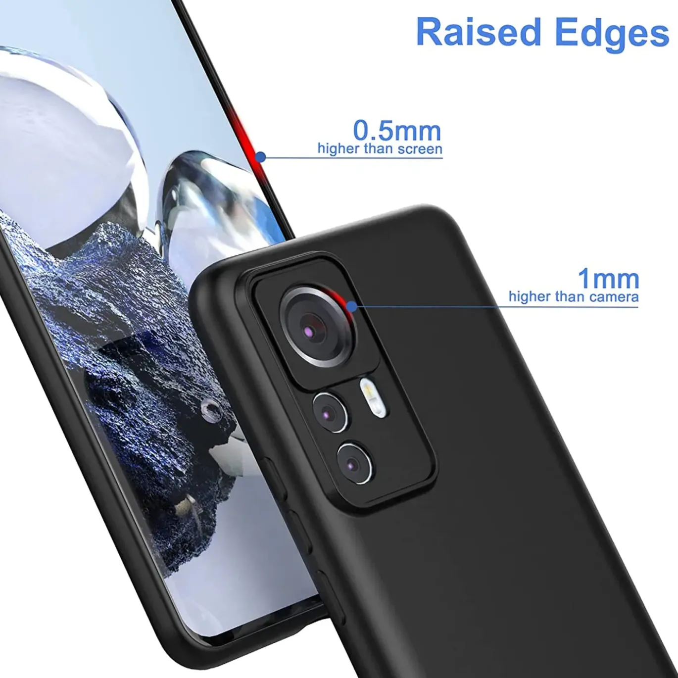 Xiaomi 12T / 12T Pro - Slim Silikon Backcover Schwarz