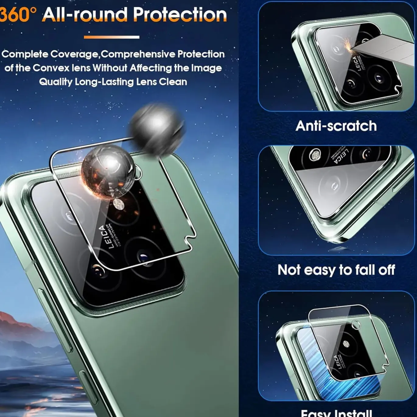 Xiaomi 14T Pro - 9H Displayschutzfolie 2x Display & Kamera