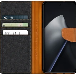 Xiaomi 15T Pro - Jeanslook Klapphülle mit Kartenfach