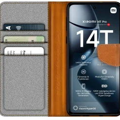 Xiaomi 14T Pro - Jeanslook Klapphülle mit Kartenfach